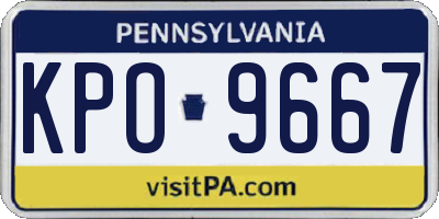 PA license plate KPO9667
