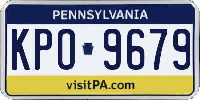 PA license plate KPO9679
