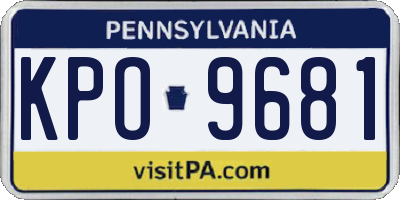 PA license plate KPO9681