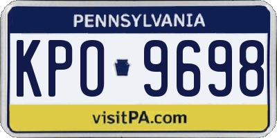 PA license plate KPO9698