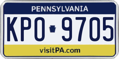 PA license plate KPO9705