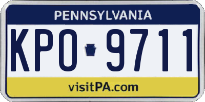PA license plate KPO9711