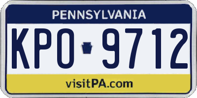 PA license plate KPO9712