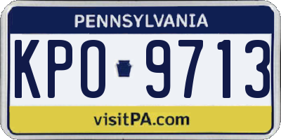 PA license plate KPO9713