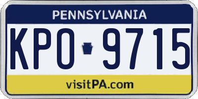 PA license plate KPO9715