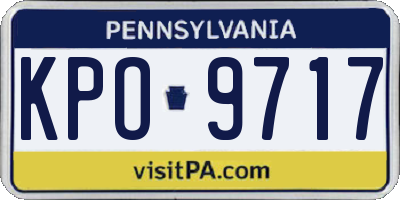 PA license plate KPO9717