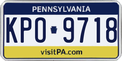 PA license plate KPO9718