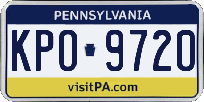 PA license plate KPO9720