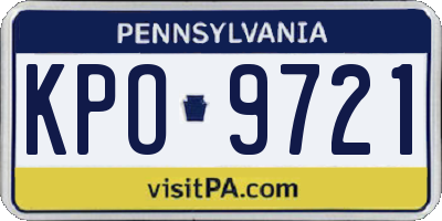 PA license plate KPO9721