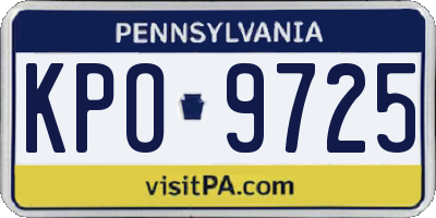 PA license plate KPO9725