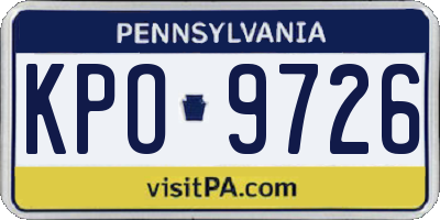 PA license plate KPO9726