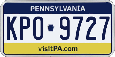 PA license plate KPO9727