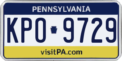 PA license plate KPO9729