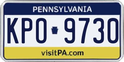 PA license plate KPO9730