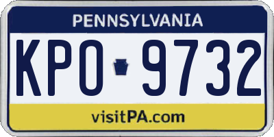PA license plate KPO9732
