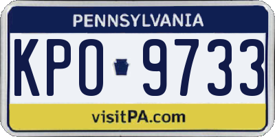 PA license plate KPO9733