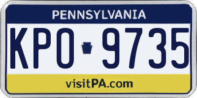 PA license plate KPO9735