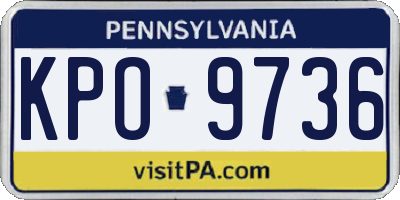 PA license plate KPO9736