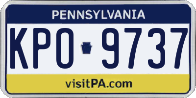 PA license plate KPO9737