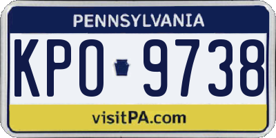 PA license plate KPO9738