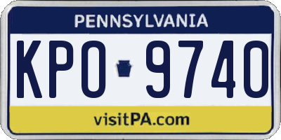 PA license plate KPO9740