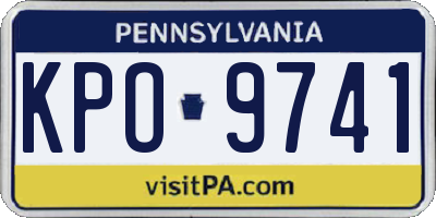 PA license plate KPO9741