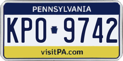 PA license plate KPO9742