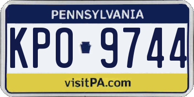 PA license plate KPO9744