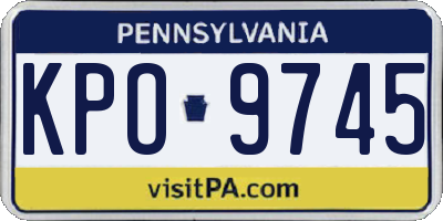 PA license plate KPO9745