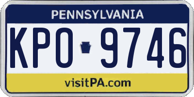 PA license plate KPO9746