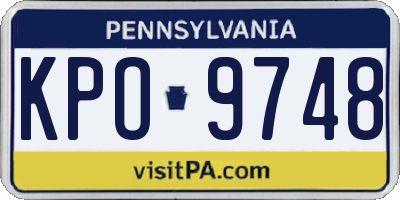PA license plate KPO9748
