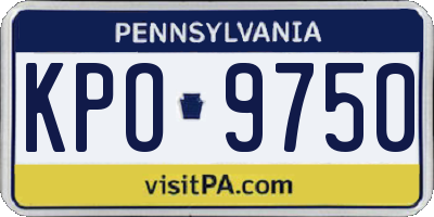 PA license plate KPO9750