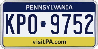 PA license plate KPO9752