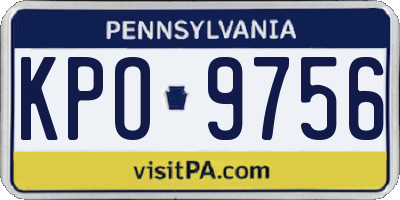PA license plate KPO9756