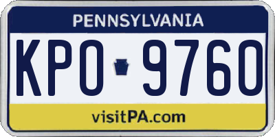 PA license plate KPO9760