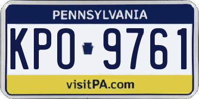 PA license plate KPO9761