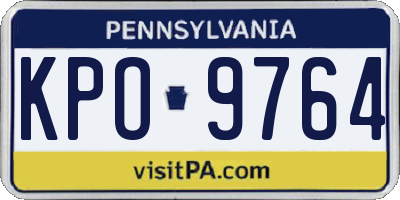 PA license plate KPO9764