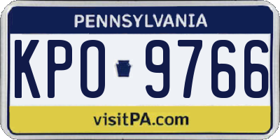 PA license plate KPO9766