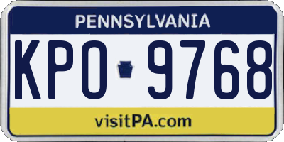 PA license plate KPO9768