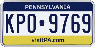 PA license plate KPO9769