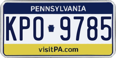 PA license plate KPO9785