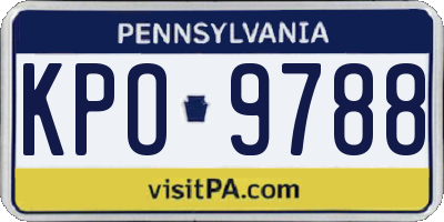 PA license plate KPO9788