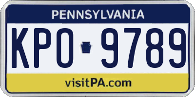 PA license plate KPO9789