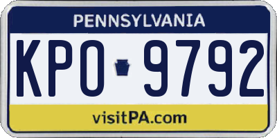 PA license plate KPO9792