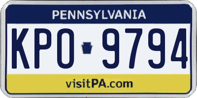 PA license plate KPO9794