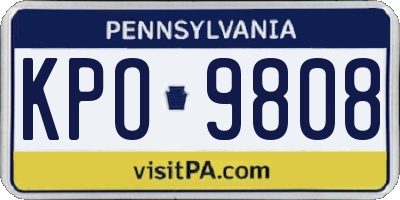 PA license plate KPO9808
