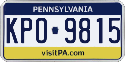 PA license plate KPO9815