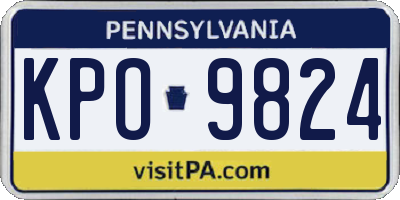PA license plate KPO9824