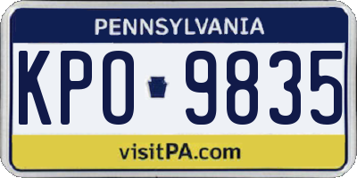 PA license plate KPO9835