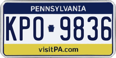 PA license plate KPO9836